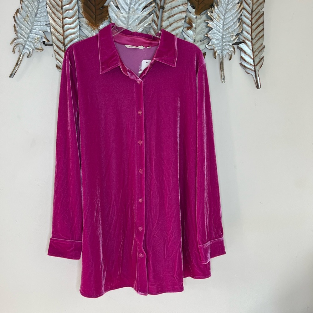Soft Surroundings Pink Velvet Tunic - Picture 2 of 5